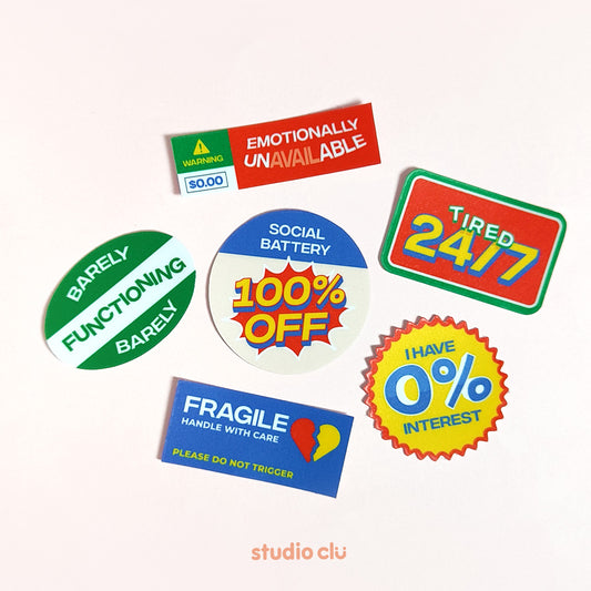 Tired 24/7 Sticker Set