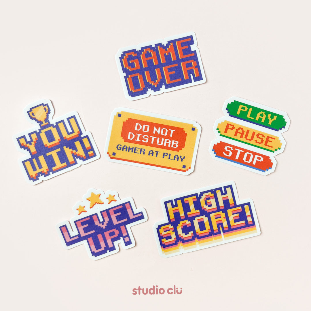 Retro Gamer Waterproof Sticker Set