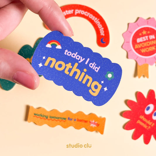 Master Procrastinator Glitter Vinyl Waterproof Deco Sticker Set