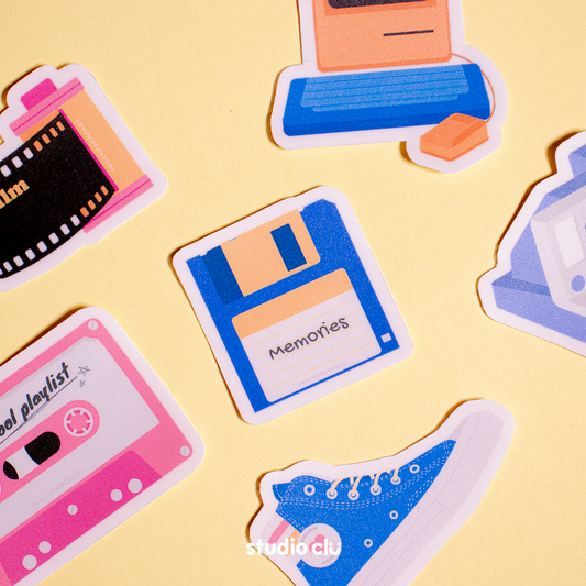 Retro 90s Art Waterproof Sticker Set