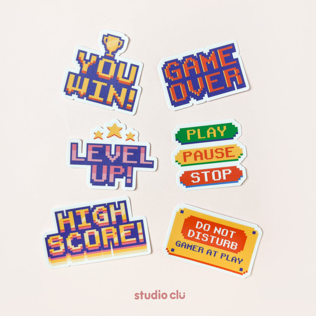 Retro Gamer Waterproof Sticker Set