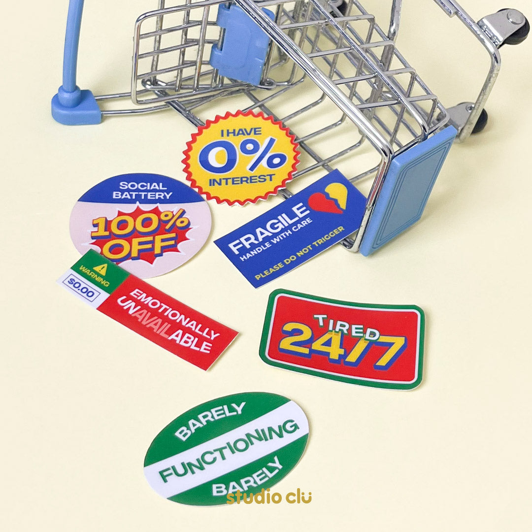 Tired 24/7 Sticker Set