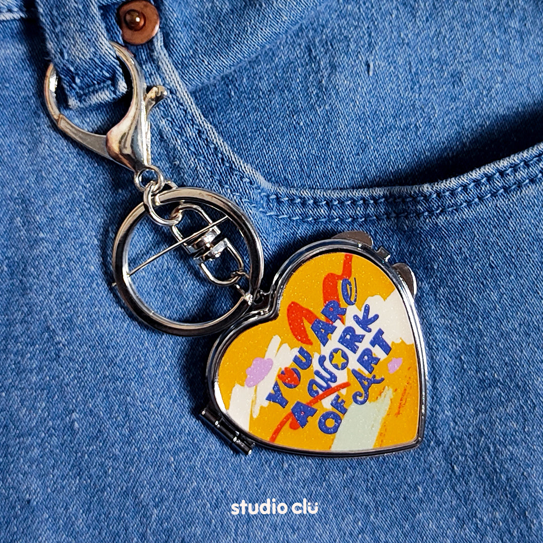 Cute Heart Pocket Mirror Keyrings l Website Exclusive