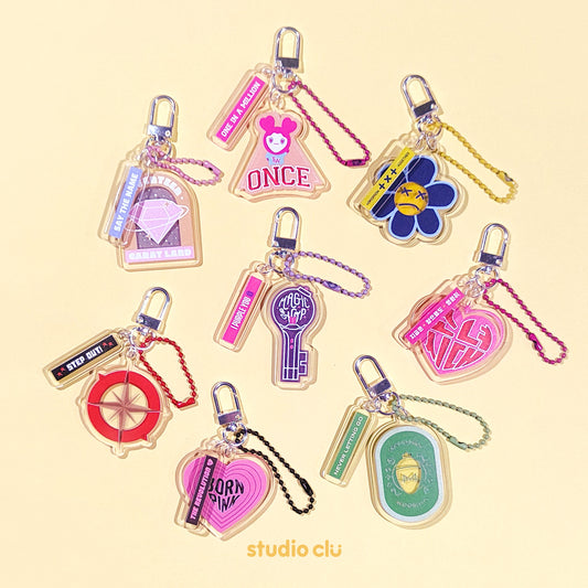 KPOP Fan Art Acrylic Charm Chain Keyrings