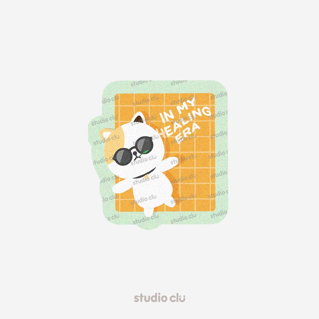 Peach Dog & Mango Cat Cute Relatable Waterproof Stickers