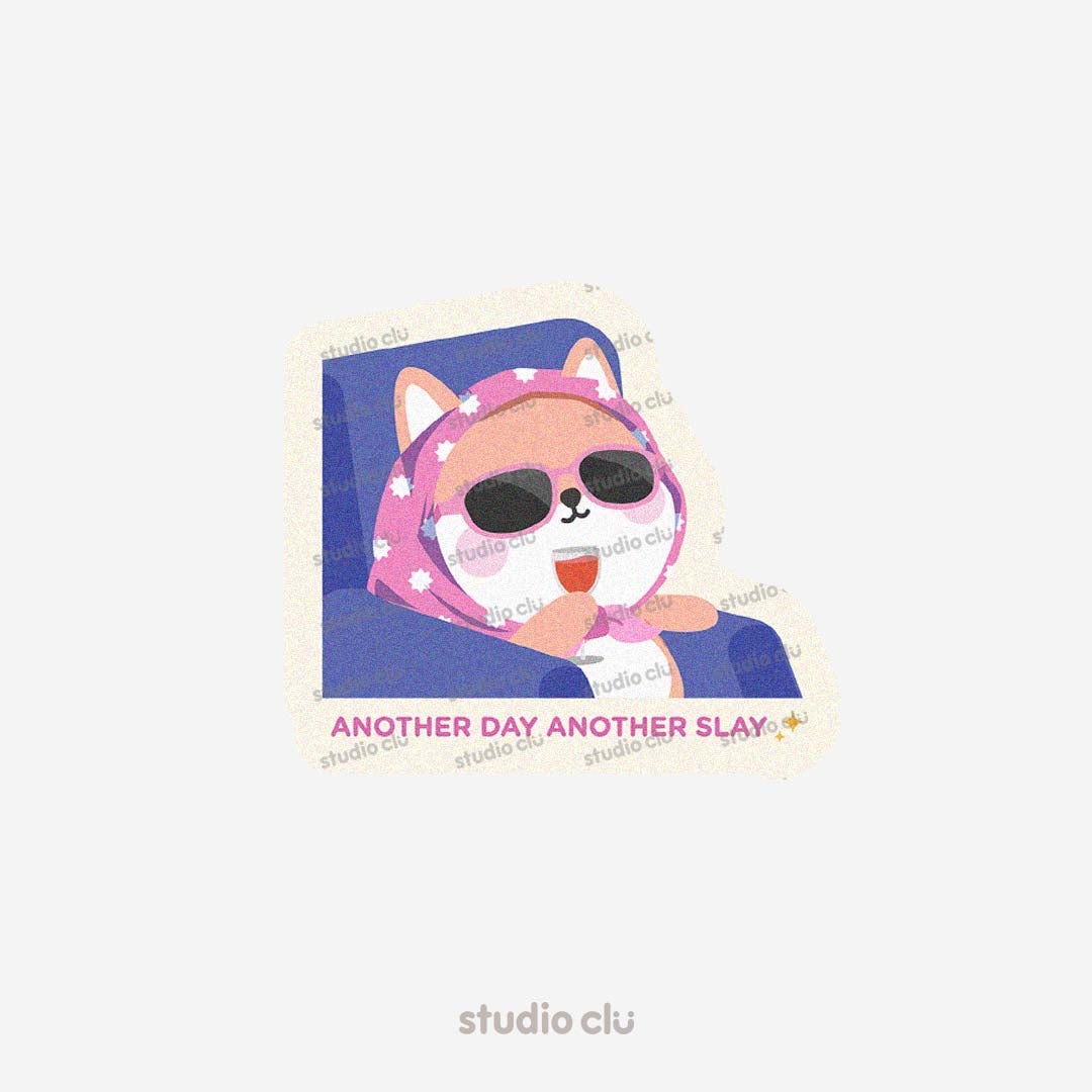 Peach Dog & Mango Cat Cute Relatable Waterproof Stickers