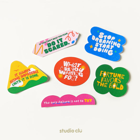 WAYWF? Motivational Inspirational Quote  Glitter Waterproof Laptop Deco Sticker Set