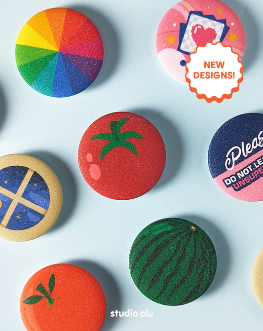 Cute Aesthetic Colorful 1.75" Original Button Pin Badge