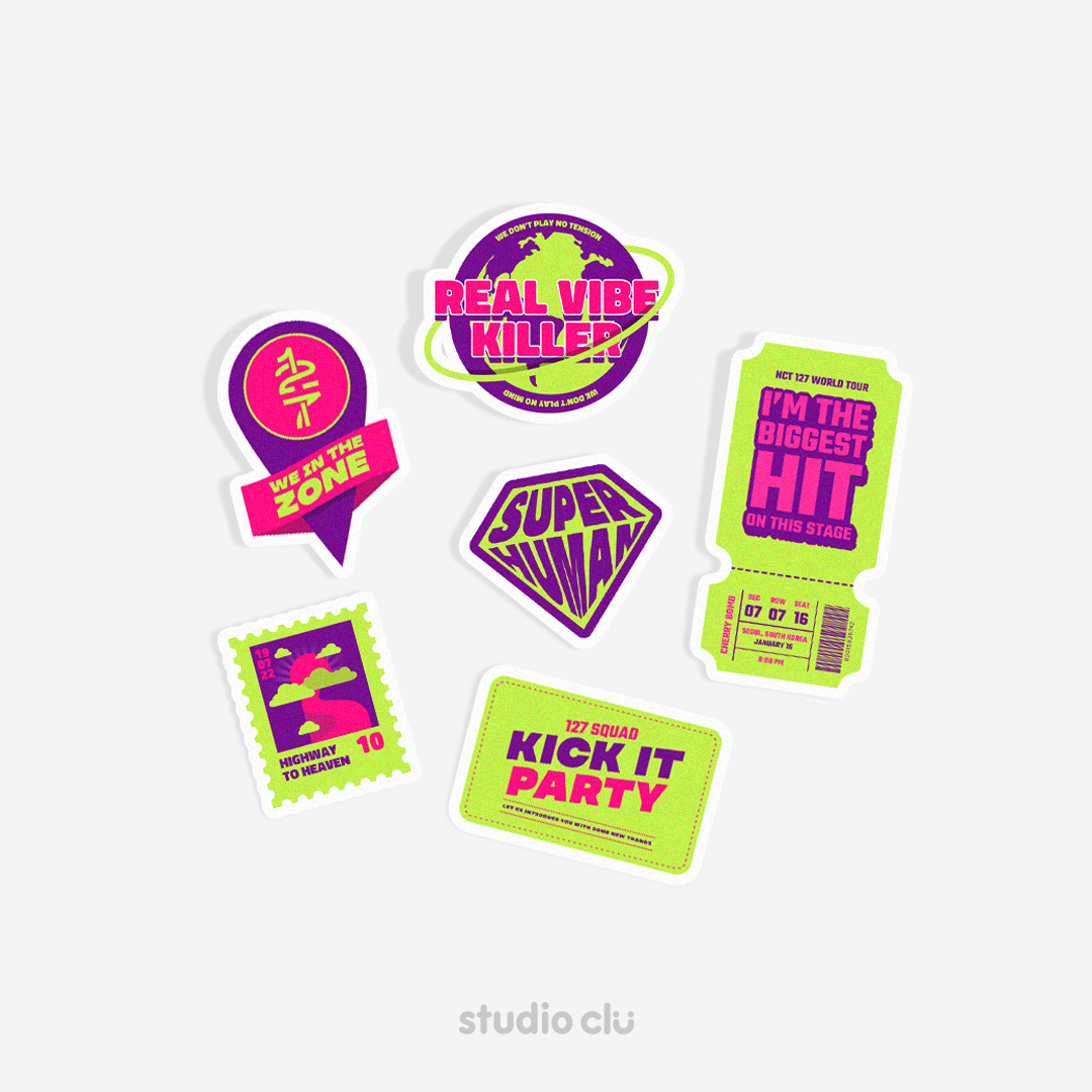 NCT 127 KPOP Fan Art Waterproof Sticker Set