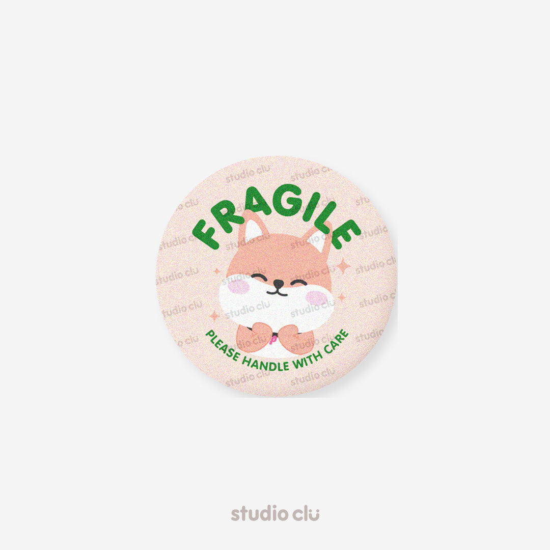 Peach Dog and Mango Cat Animal Pet Cute 1.75" Button Pin Badge