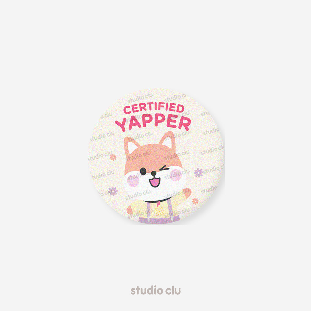 Peach Dog and Mango Cat Animal Pet Cute 1.75" Button Pin Badge
