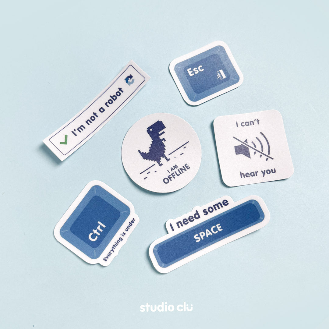 I am Offline Art Waterproof Sticker Set