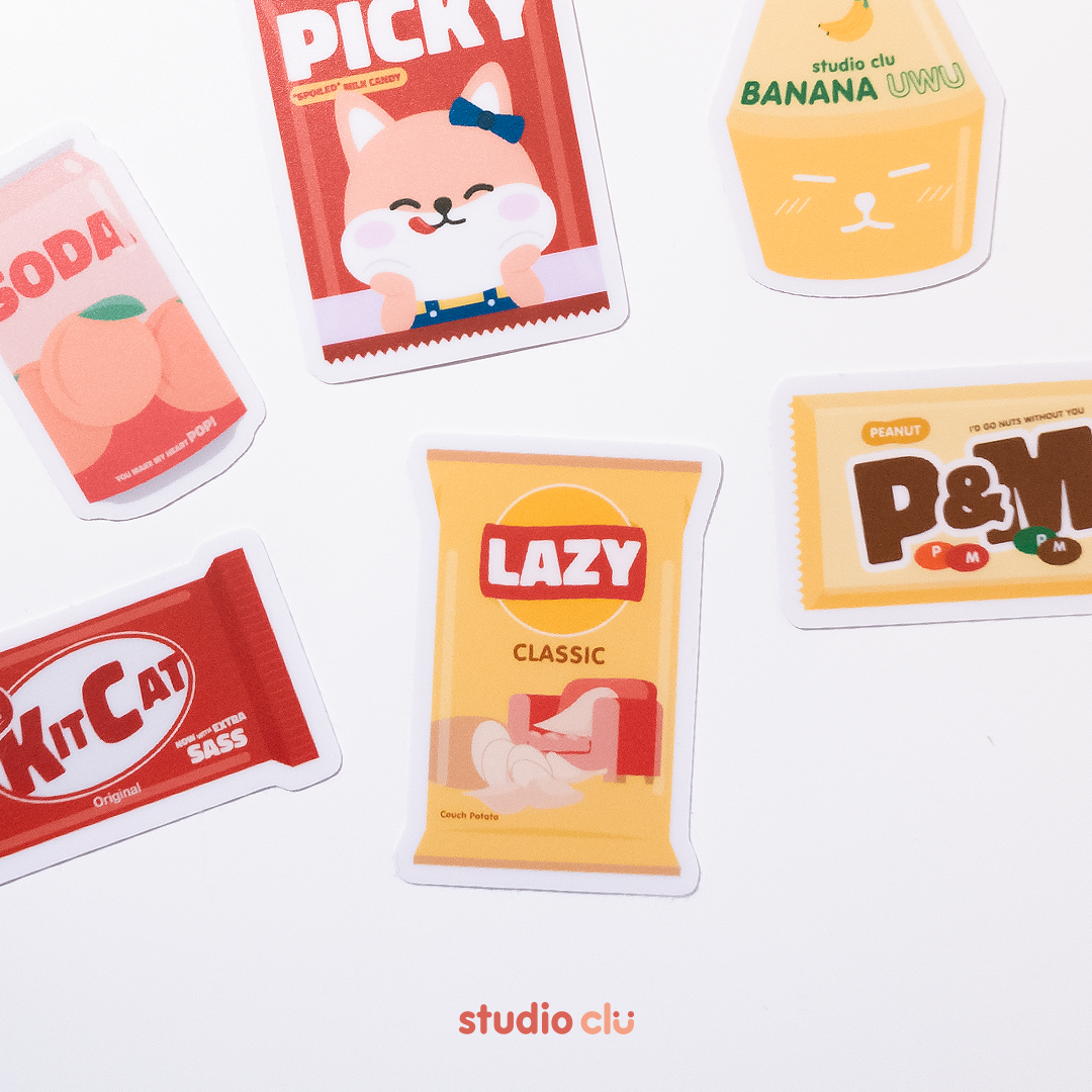Snacks Art Waterproof Sticker Set