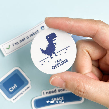 I am Offline Art Waterproof Sticker Set