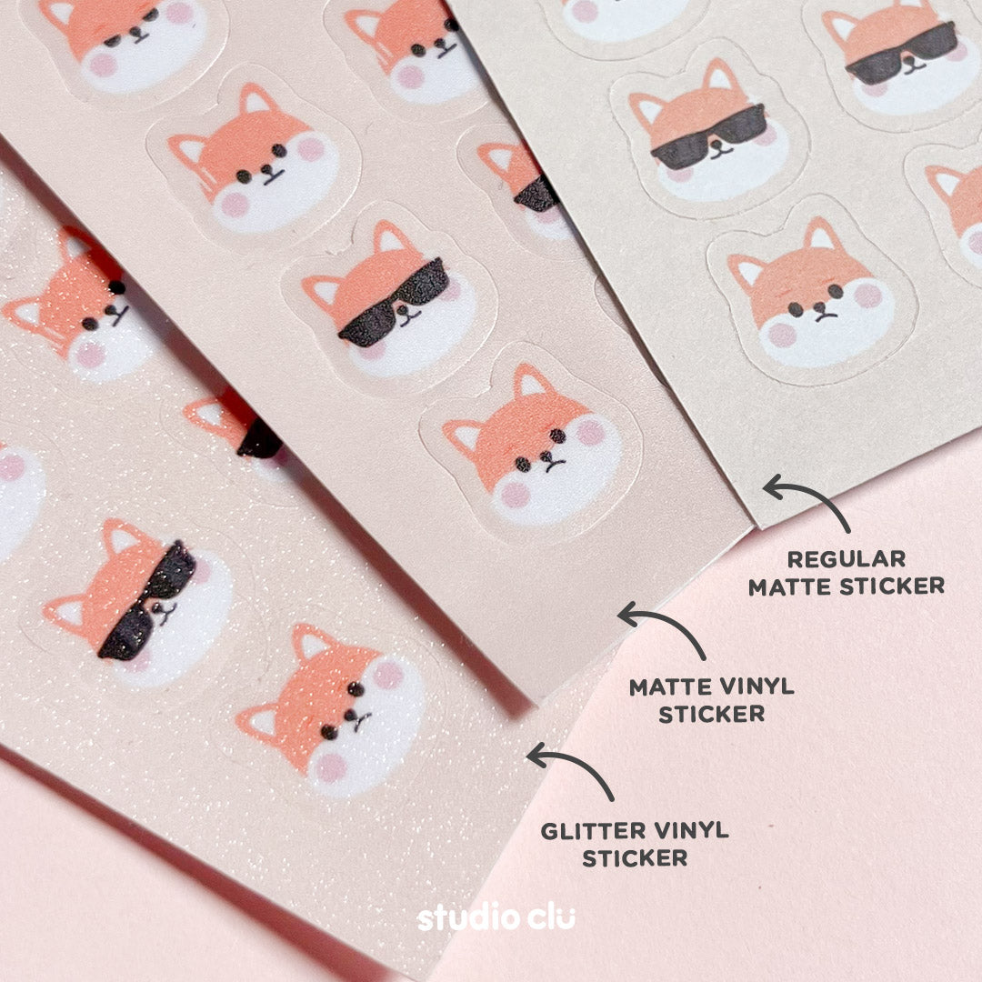 Peach & Mango Cute Dog Cat Emotions Journal Sticker Sheet