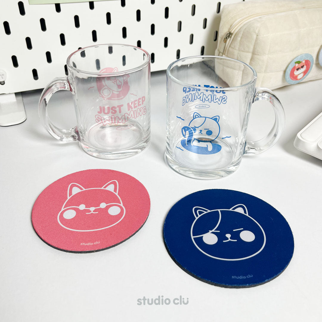 Peach & Mango 'Just Keep Swimming' Mug and Coaster Set