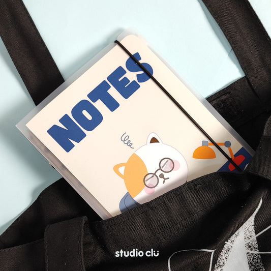 Peach Dog & Mango Cat Reusable Binder Notebook