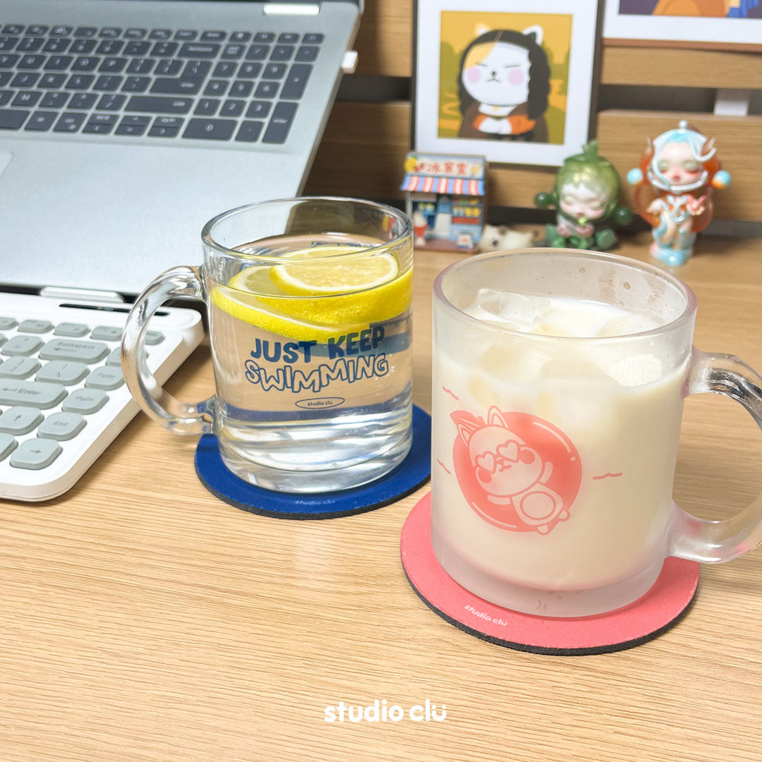 Peach & Mango 'Just Keep Swimming' Mug and Coaster Set