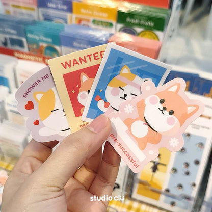 Peach Dog & Mango Cat Cute Relatable Waterproof Stickers