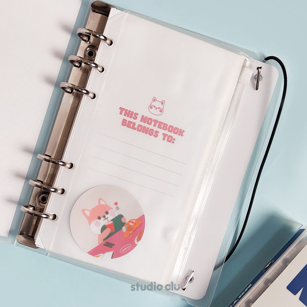 Peach Dog & Mango Cat Reusable Binder Notebook
