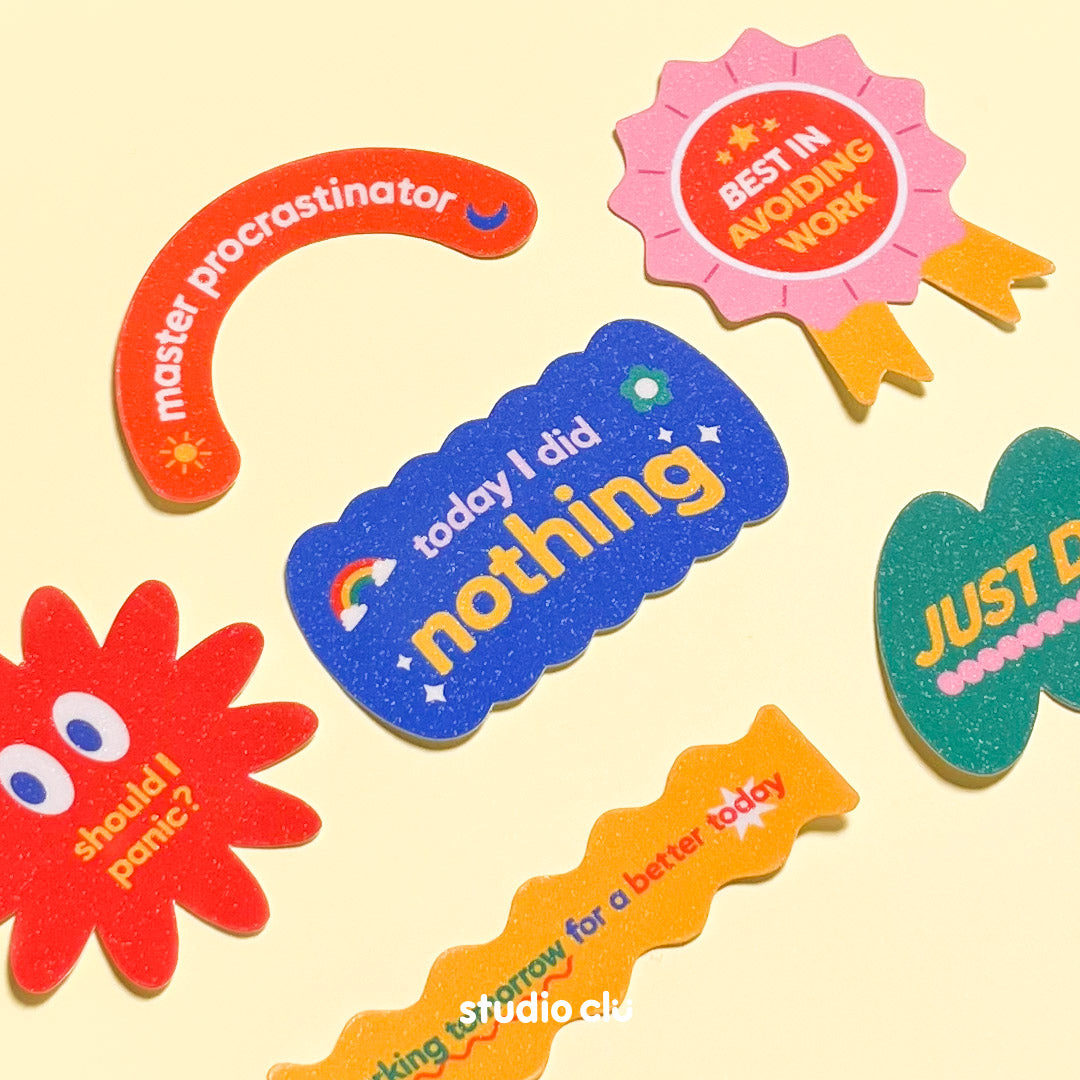 Master Procrastinator Glitter Vinyl Waterproof Deco Sticker Set