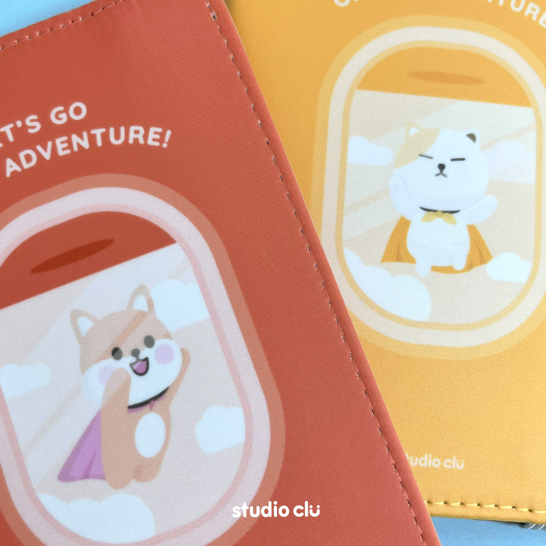 Peach Dog and Mango Cat Passport Holder