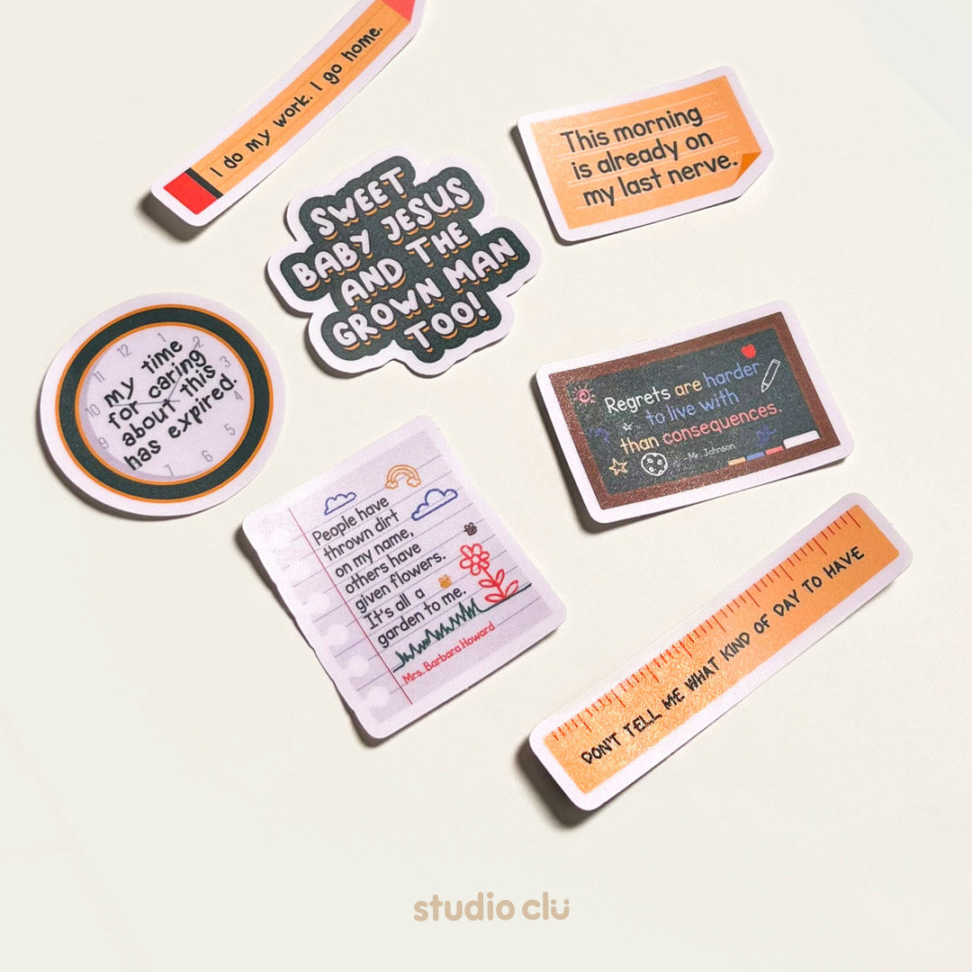 Abbott Elementary Sitcom Matte Vinyl Waterproof Deco Sticker Set