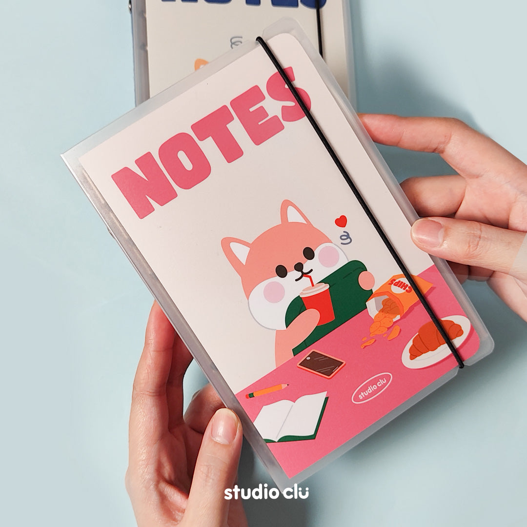 Peach Dog & Mango Cat Reusable Binder Notebook
