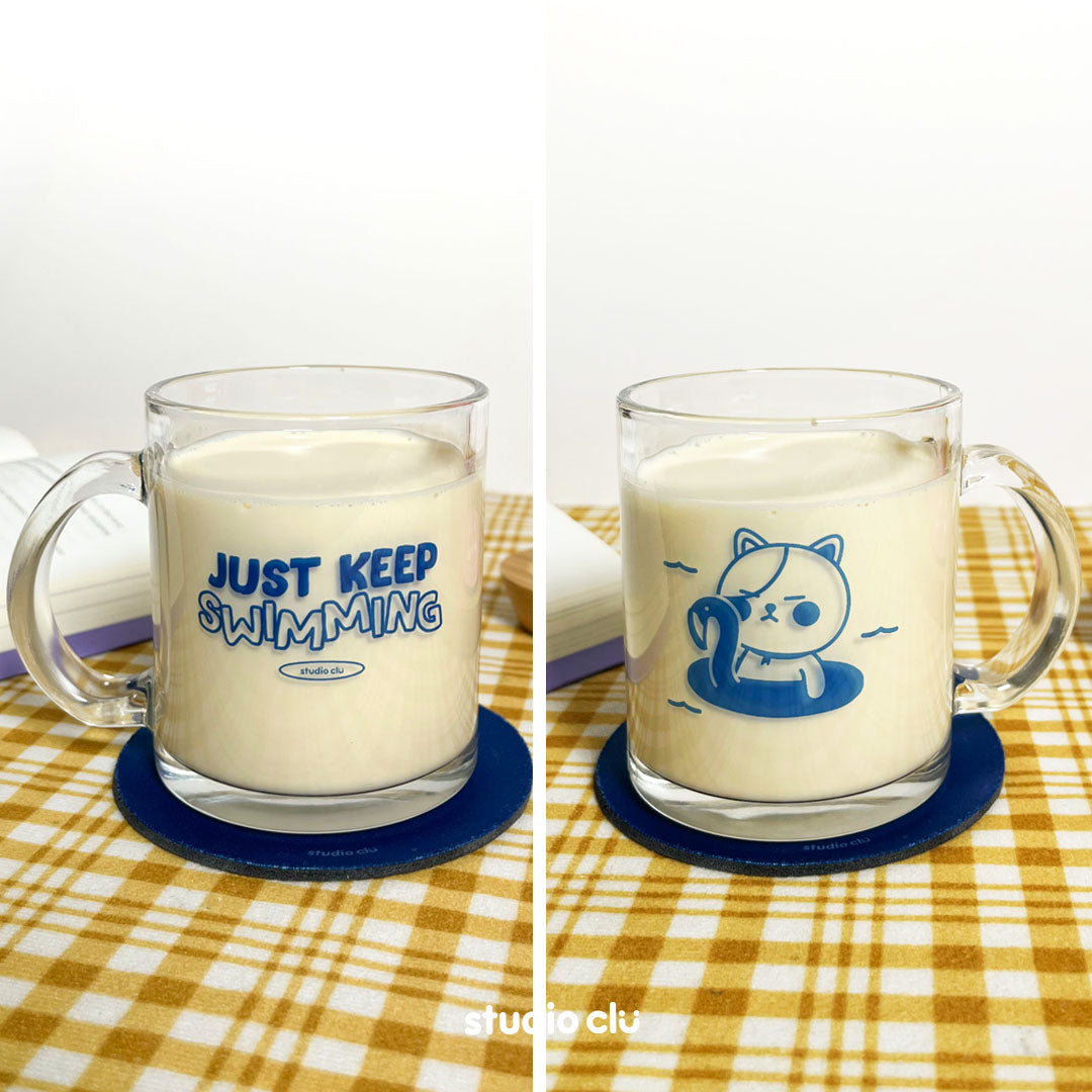 Peach & Mango 'Just Keep Swimming' Mug and Coaster Set