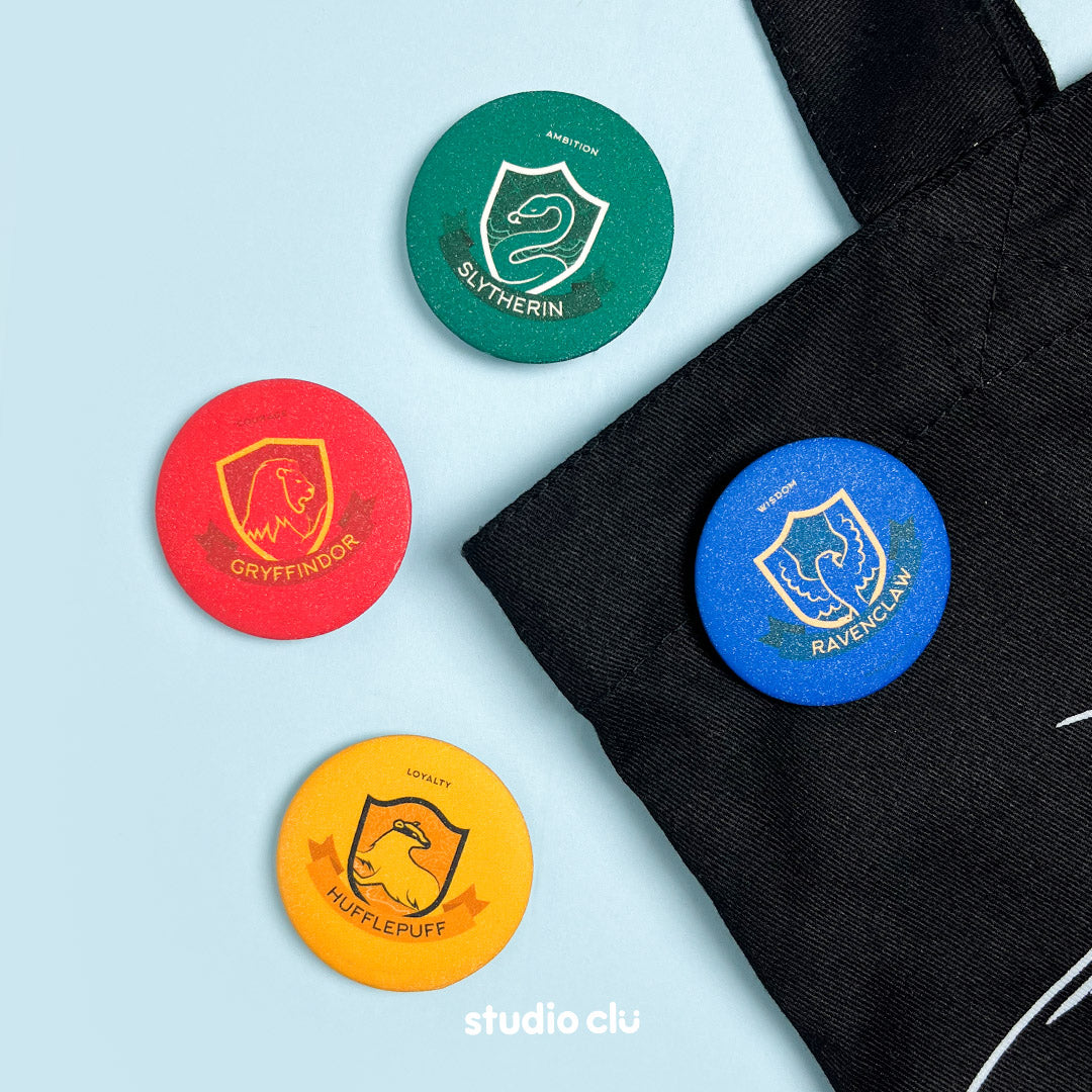 Harry Potter Hogwarts Houses 1.75" Art Button Pin Badge