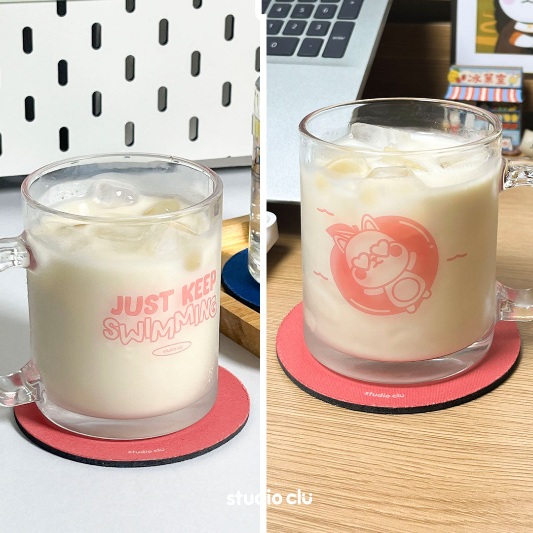 Peach & Mango 'Just Keep Swimming' Mug and Coaster Set