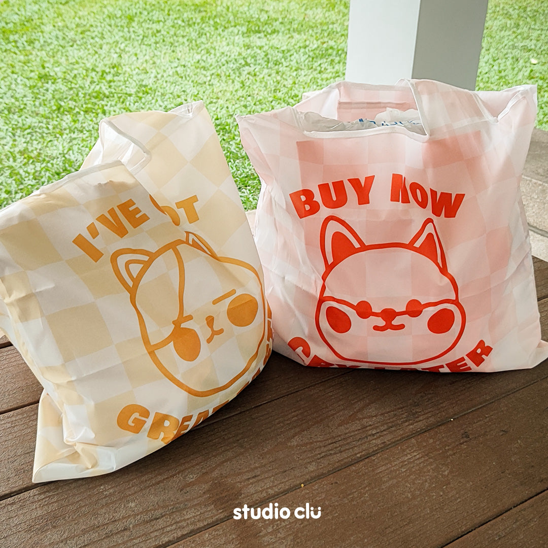 Peach Dog & Mango Cat Foldable Eco Bag