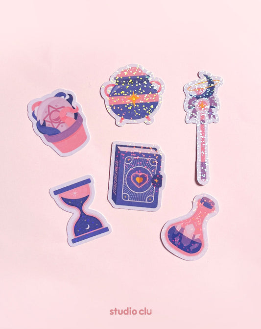 School of Magic Whimsical Holo Vinyl Waterproof Deco Sticker Sheet