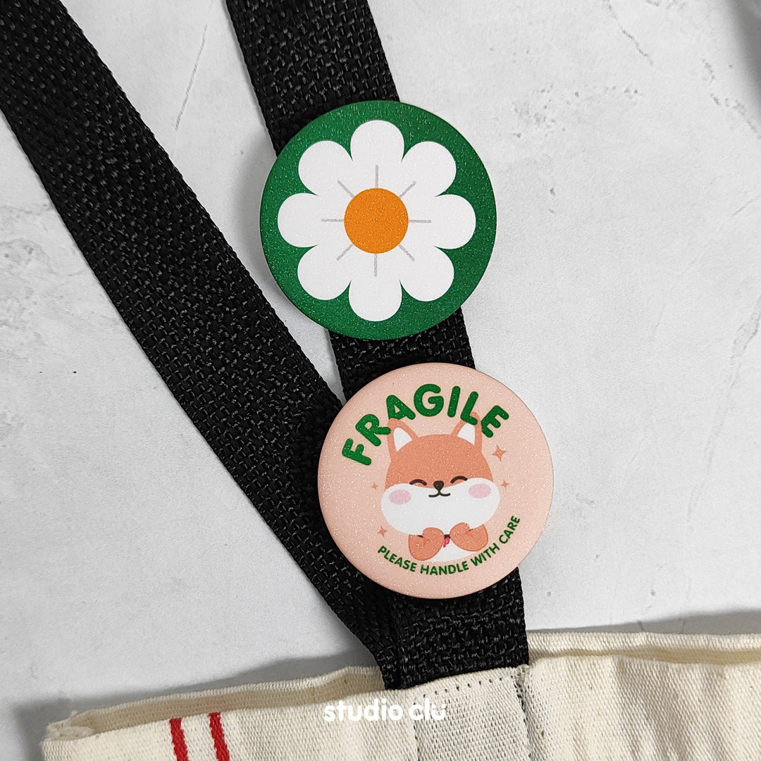 Peach Dog and Mango Cat Animal Pet Cute 1.75" Button Pin Badge
