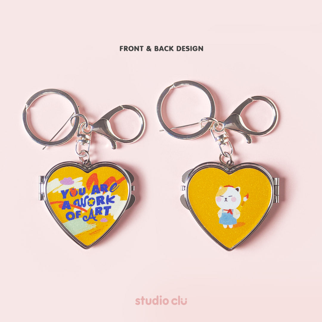 Cute Heart Pocket Mirror Keyrings l Website Exclusive