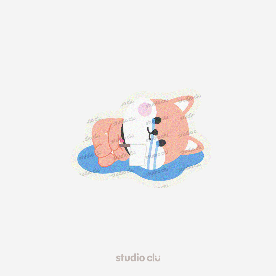 Peach Dog & Mango Cat Cute Funny Meme Relatable Waterproof Solo Stickers