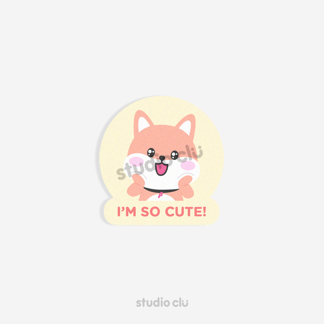 Peach Dog & Mango Cat Cute Relatable Waterproof Stickers A