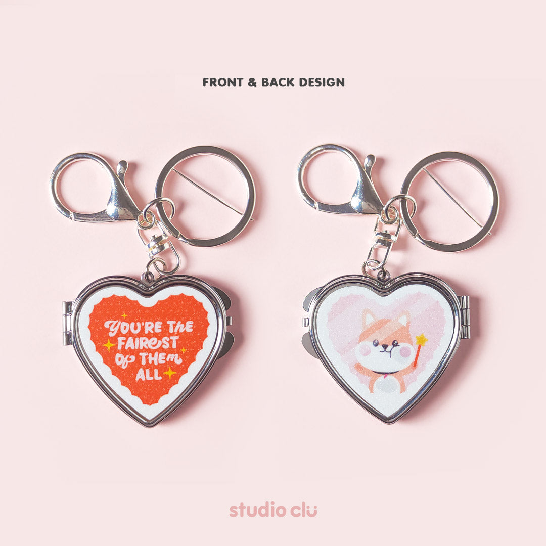 Cute Heart Pocket Mirror Keyrings l Website Exclusive