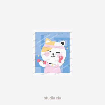 Peach Dog & Mango Cat Cute Relatable Waterproof Stickers