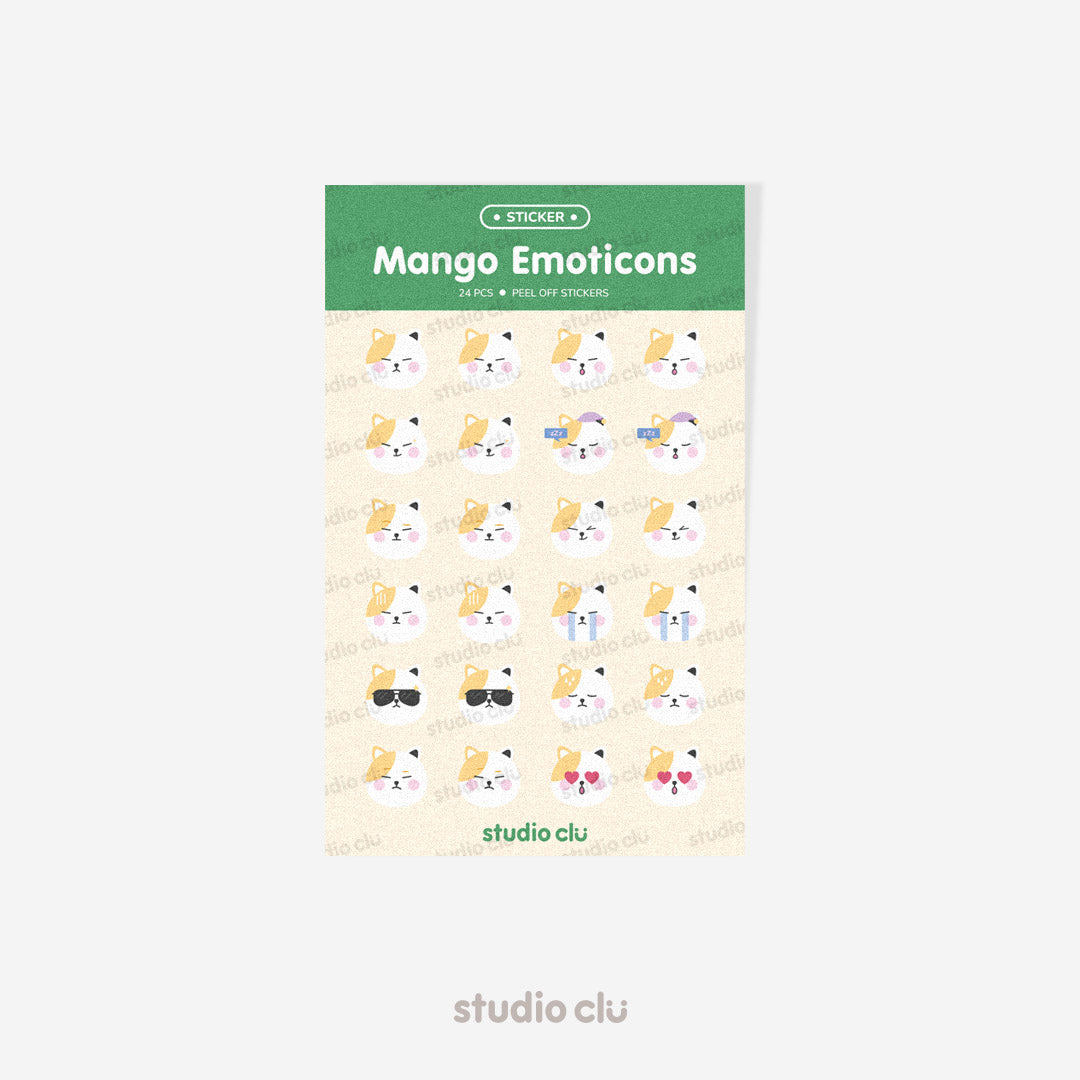 Peach & Mango Cute Dog Cat Emotions Journal Sticker Sheet