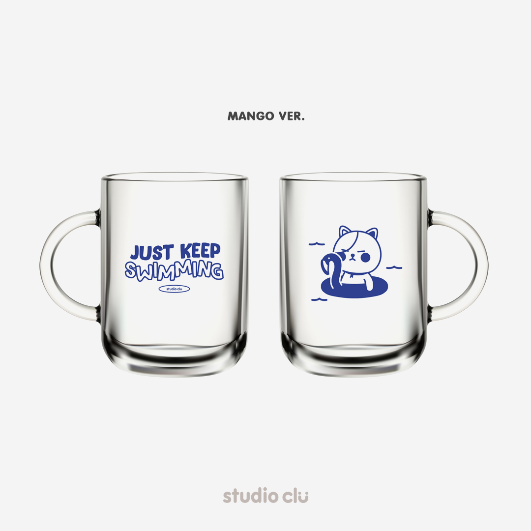 Peach & Mango 'Just Keep Swimming' Mug and Coaster Set