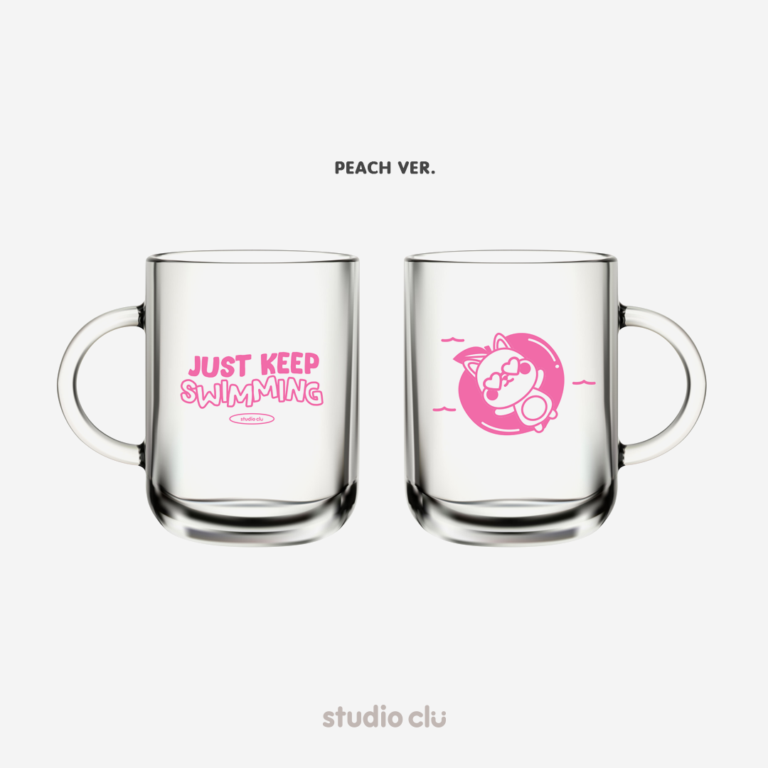 Peach & Mango 'Just Keep Swimming' Mug and Coaster Set
