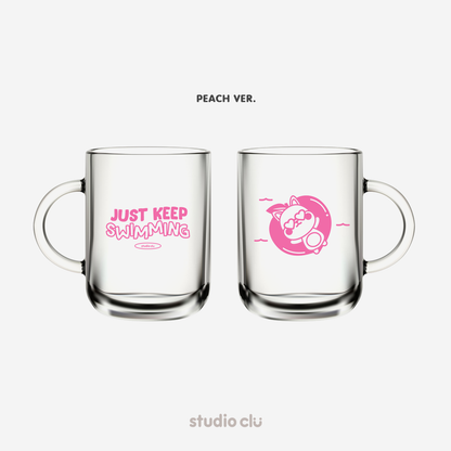 Peach & Mango 'Just Keep Swimming' Mug and Coaster Set