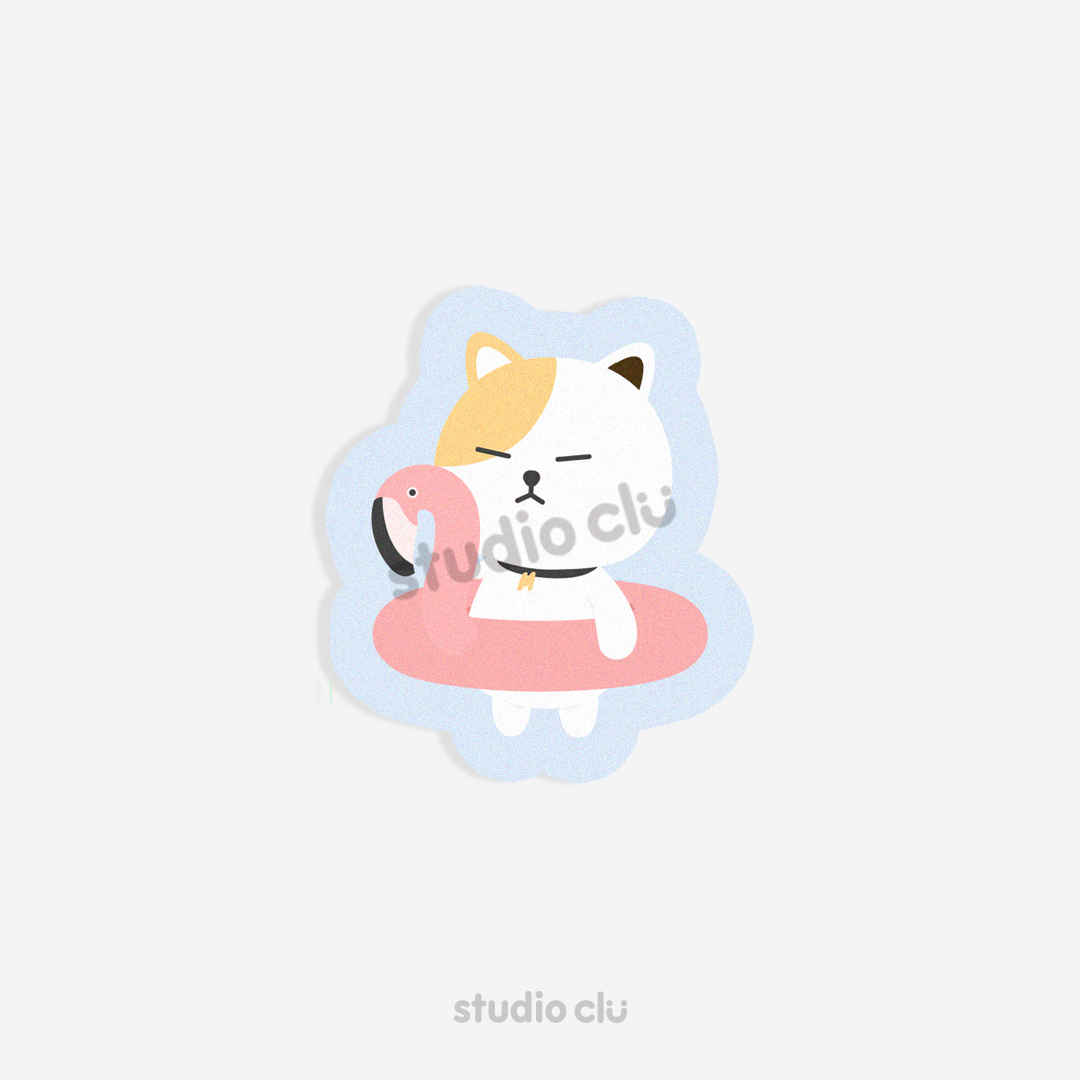 Peach Dog & Mango Cat Cute Relatable Waterproof Stickers A