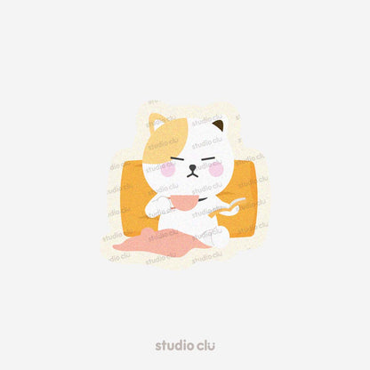 Peach Dog & Mango Cat Cute Relatable Waterproof Stickers