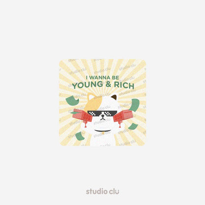 Peach Dog & Mango Cat Cute Relatable Waterproof Stickers