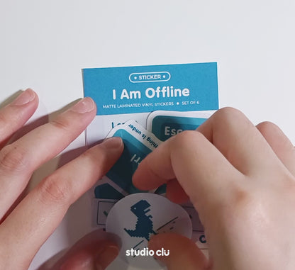 I am Offline Art Waterproof Sticker Set